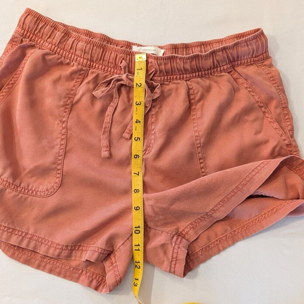 C&C California Lyocell Drawstring Shorts Coral Relaxed Summer Small - Picture 5 of 6